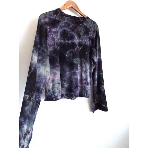RAQUEL ALLEGRA Nebula Cloud Tie-Dye Boxy Long Sleeve Tee Top Farfetch 0 XS $265 - Picture 2 of 9